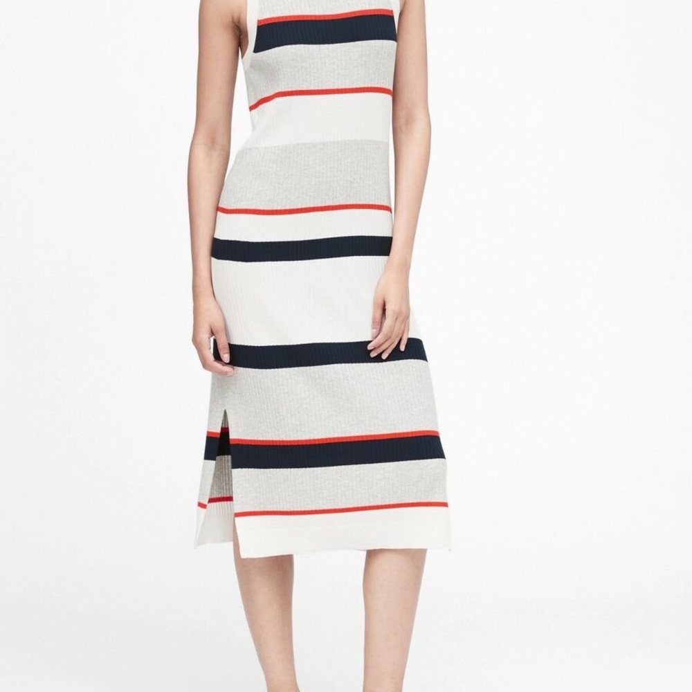 Banana Republic Stripe Ribbed Knit Dress Sz Small